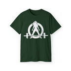 Unisex Ultra Cotton Tee - Distressed White Logo - Plain Back