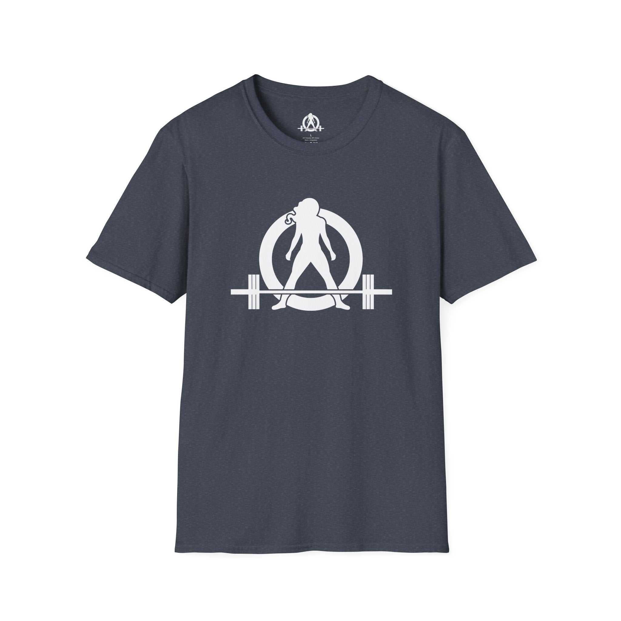 Grandma Lifts -  Unisex Softstyle T-Shirt — White Logo Front & Back
