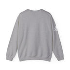 She is STRONG - Unisex Heavy Blend™ Crewneck Sweatshirt - Front White Logo - Plain Back