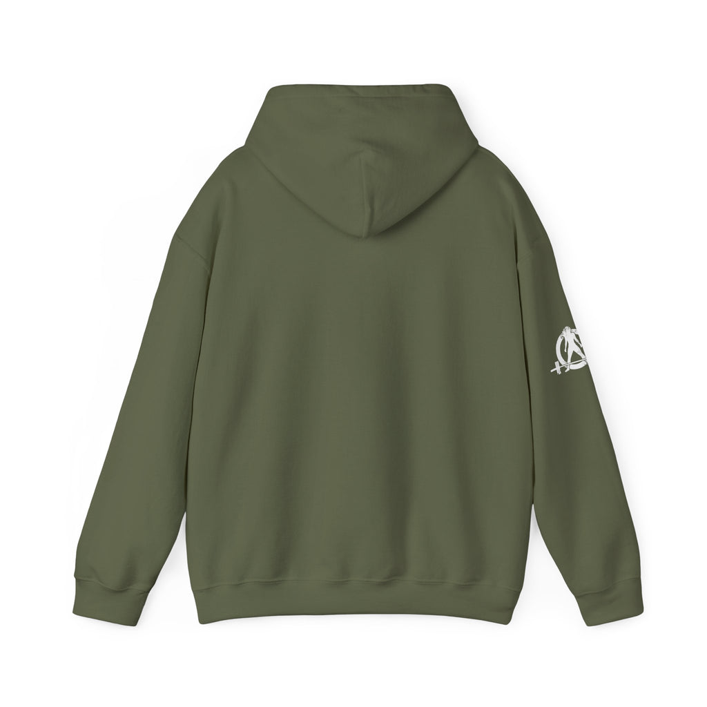 Cardio = Lift Weights Faster - Unisex Heavy Blend Hooded Sweatshirt - White Logo on Front