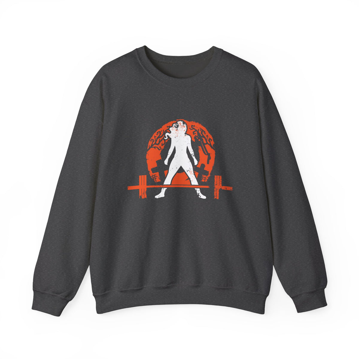 Halloween Graveyard - Unisex Heavy Blend™ Crewneck Sweatshirt - White Logo on Front