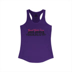 Good Girls Tone, Bad Girls Deadlift - Women's Ideal Racerback Tank - Distressed Dark Logo
