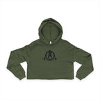 Stylish Women's Cropped Hoodie - Black Classic Logo