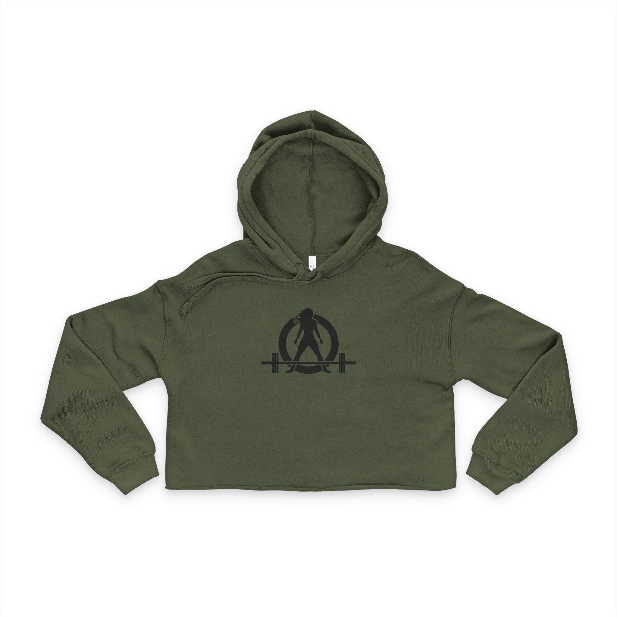 Stylish Women's Cropped Hoodie - Black Classic Logo