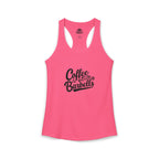Coffee & Barbells - Women's Ideal Racerback Tank - Black Logo Plain Back