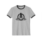 I Could Deadlift You - Unisex Cotton Ringer T-Shirt - Black Logo Front & Back