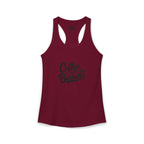 Coffee & Barbells - Women's Ideal Racerback Tank - Black Logo Plain Back
