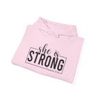 She is Strong - Unisex Heavy Blend Hooded Sweatshirt - Dark Logo