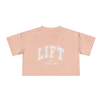 Lift Like A Girl – Women’s Crop Tee (White Logo)