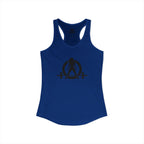 Goal Weight Strong AF - Simple - Women's Ideal Racerback Tank - Black Print Front & Back