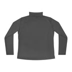 Ladies Quarter-Zip Pullover - White Distressed Logo