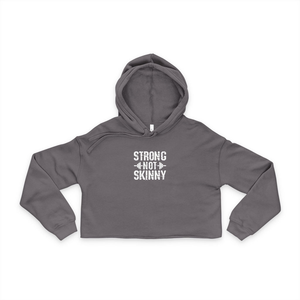 Strong Not Skinny - Cropped Hoodie - White Logo