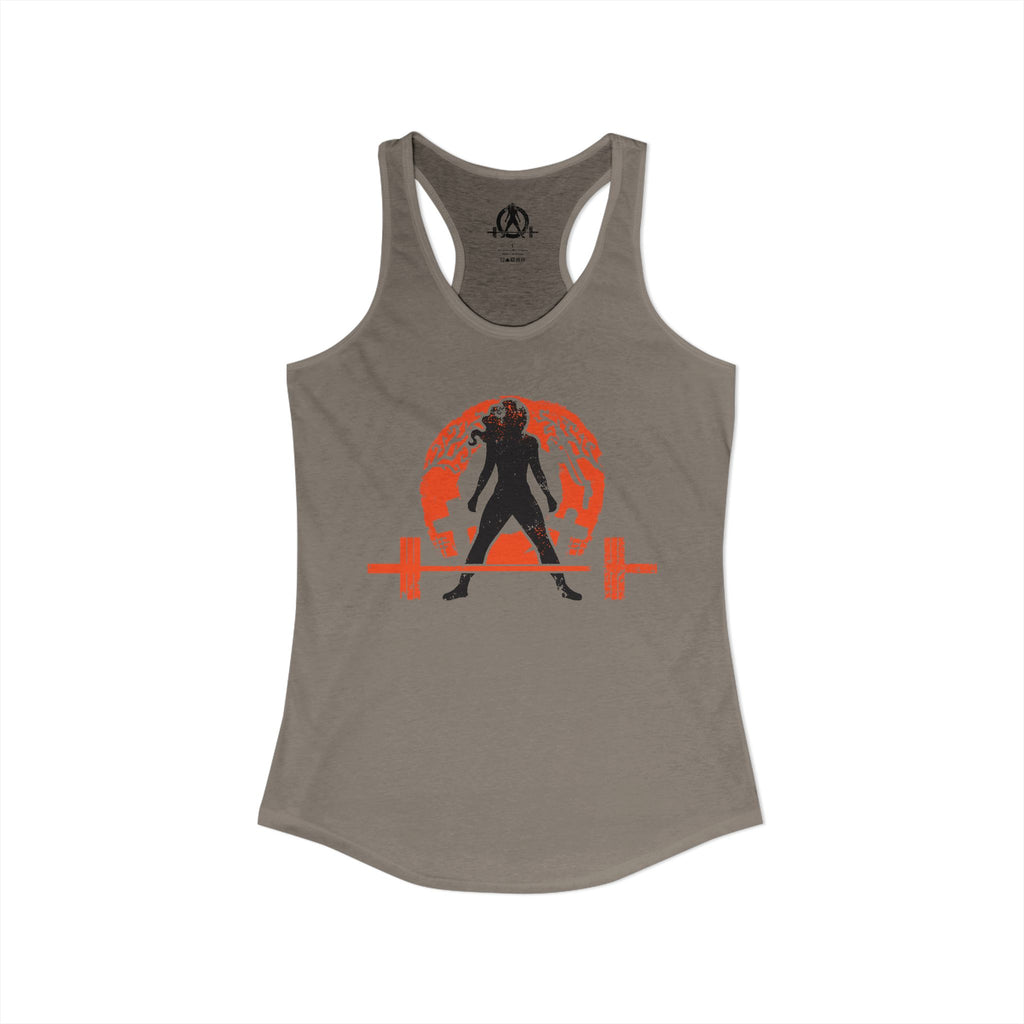 Halloween Deadlift - Women's Ideal Racerback Tank - Dark Logo - Plain Back