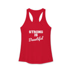 Strong Is Beautiful – Women’s Racerback Tank | Classic Logo, Front & Back