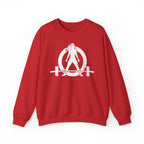 Unisex Heavy Blend™ Crewneck Sweatshirt - Distressed Logo - Plain Back