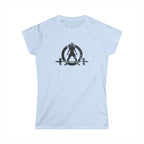 Strong Is Beautiful - Women's Softstyle Tee - Black Distressed Logo Front & Back