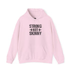 Strong Not Skinny - Unisex Heavy Blend Hooded Sweatshirt - Black Front Logo Plain Back