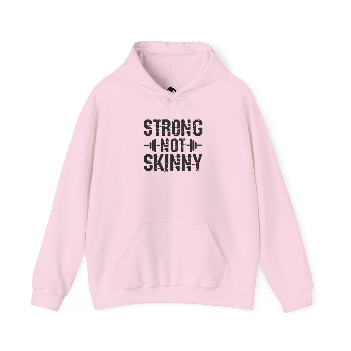 Strong Not Skinny - Unisex Heavy Blend Hooded Sweatshirt - Black Front Logo Plain Back