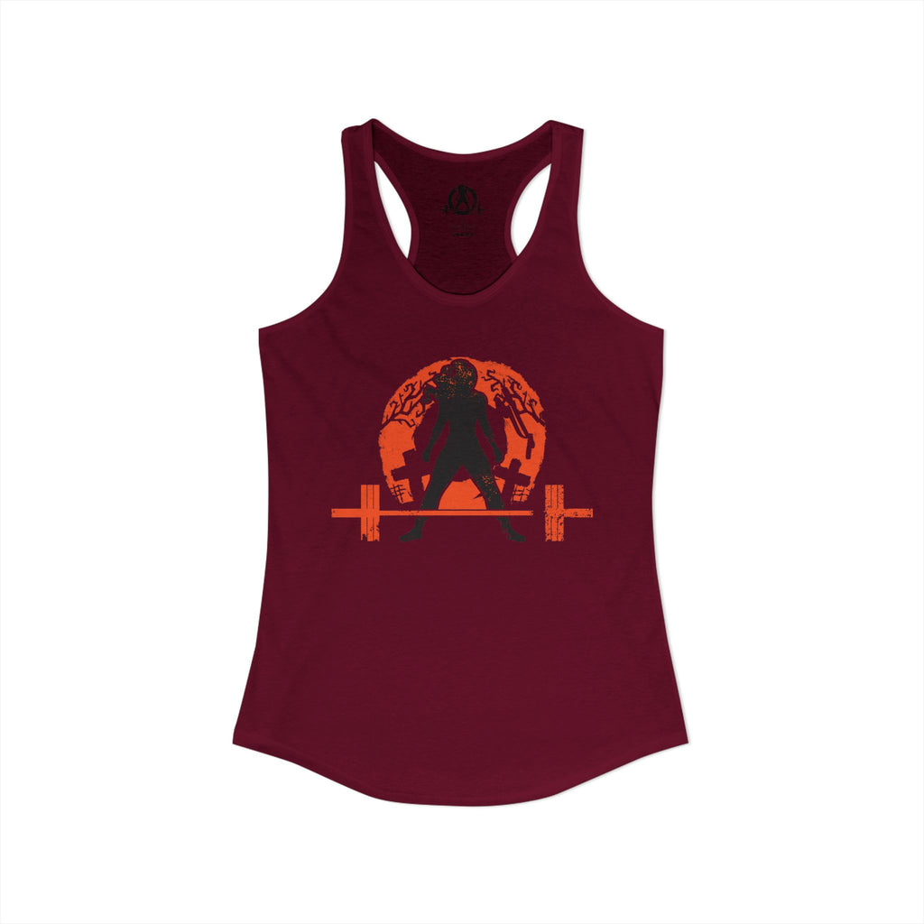 Halloween Deadlift - Women's Ideal Racerback Tank - Dark Logo - Plain Back