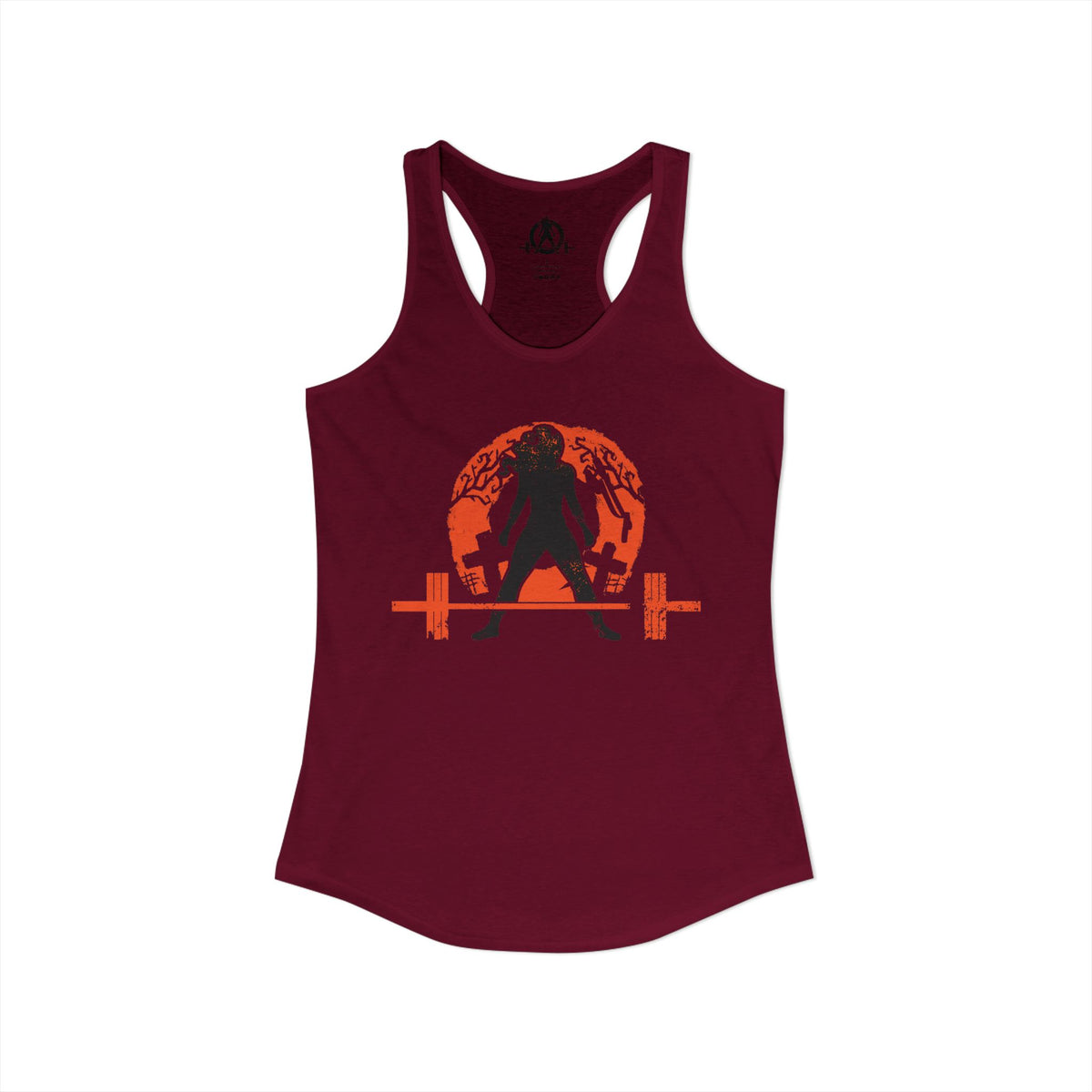 Halloween Deadlift - Women's Ideal Racerback Tank - Dark Logo - Plain Back