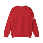 Iron Sharpens Iron - Unisex Heavy Blend™ Crewneck Sweatshirt - Front White Logo - Plain Back
