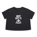 Just Lift It - Empowering Women's Flowy Cropped Tee