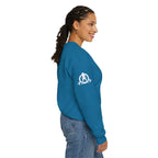 Iron Sharpens Iron - Unisex Heavy Blend™ Crewneck Sweatshirt - Front White Logo - Plain Back