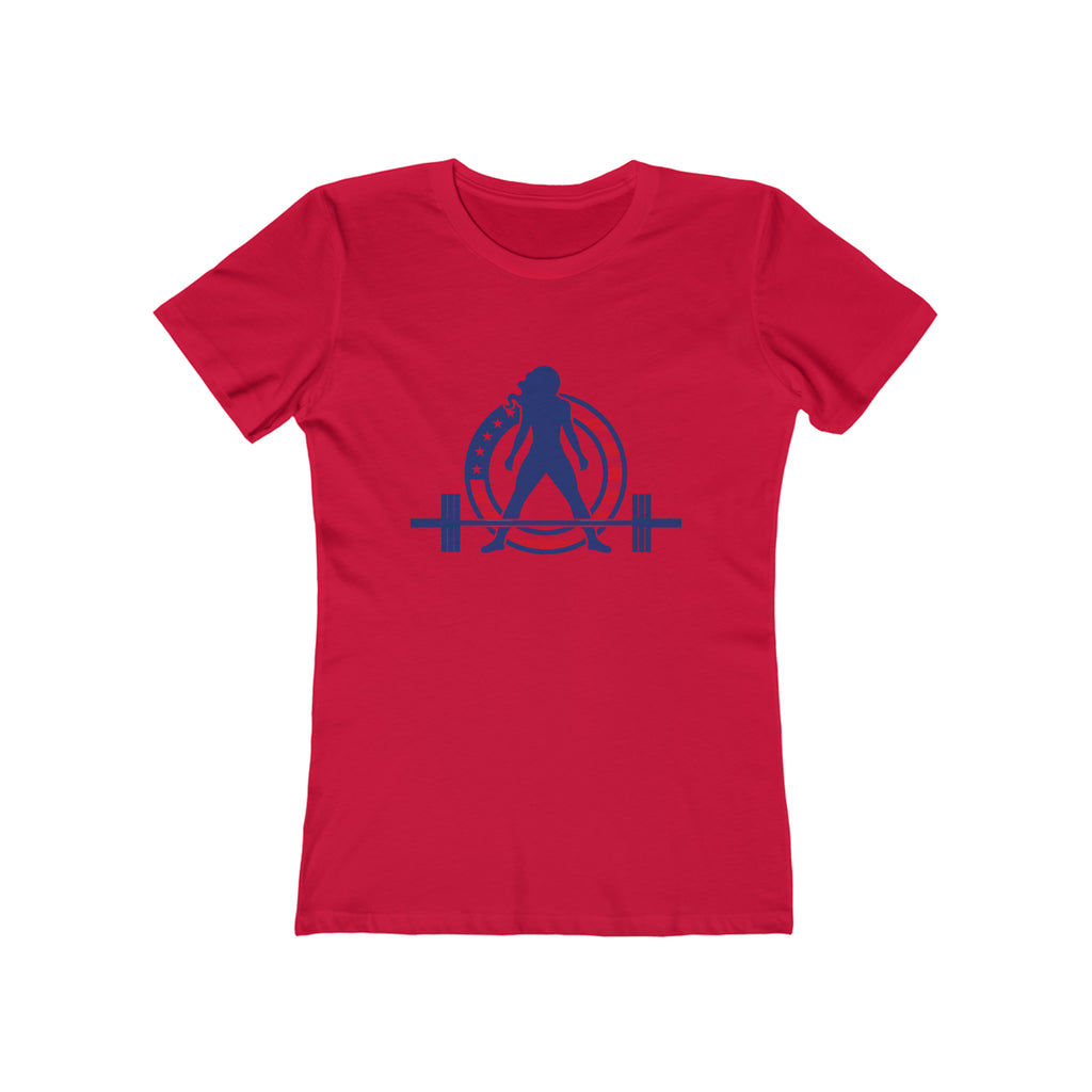 USA Logo - Women's The Boyfriend Tee - USA Light Logo - Plain Back