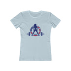 USA Logo - Women's The Boyfriend Tee - USA Light Logo - Plain Back
