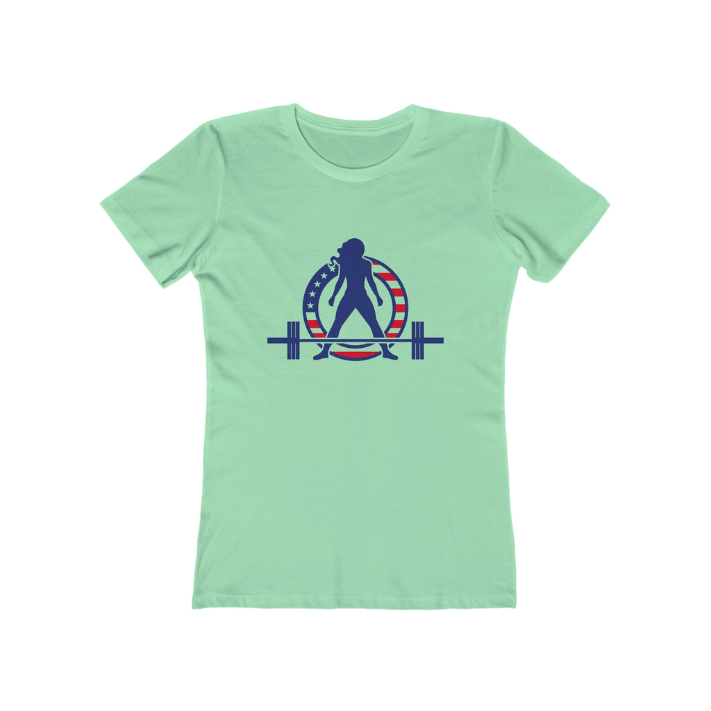 USA Logo - Women's The Boyfriend Tee - USA Light Logo - Plain Back