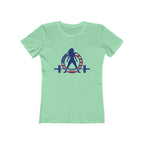 USA Logo - Women's The Boyfriend Tee - USA Light Logo - Plain Back