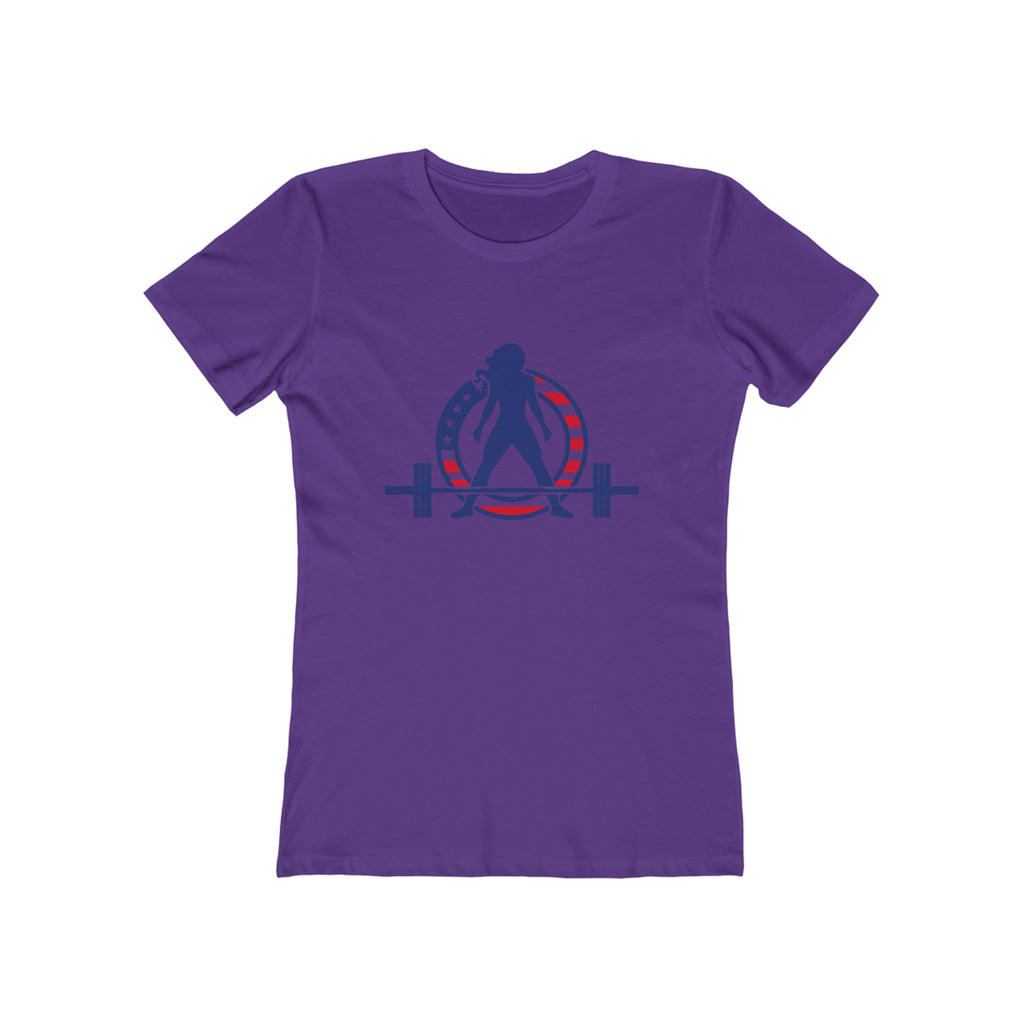 USA Logo - Women's The Boyfriend Tee - USA Light Logo - Plain Back