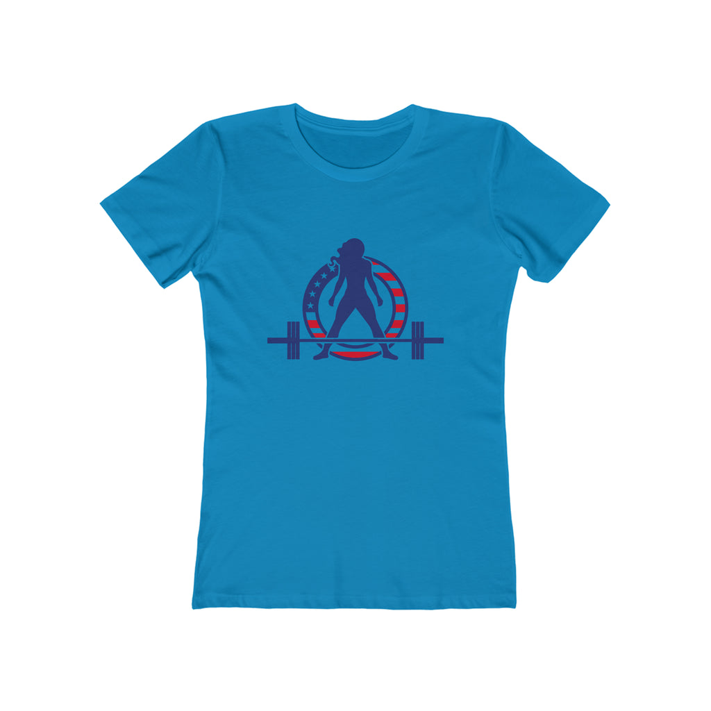 USA Logo - Women's The Boyfriend Tee - USA Light Logo - Plain Back