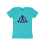 USA Logo - Women's The Boyfriend Tee - USA Light Logo - Plain Back