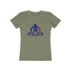 USA Logo - Women's The Boyfriend Tee - USA Light Logo - Plain Back