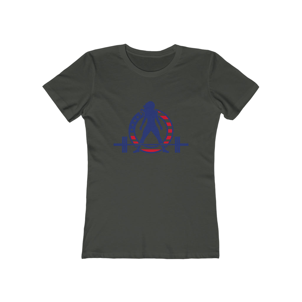 USA Logo - Women's The Boyfriend Tee - USA Light Logo - Plain Back