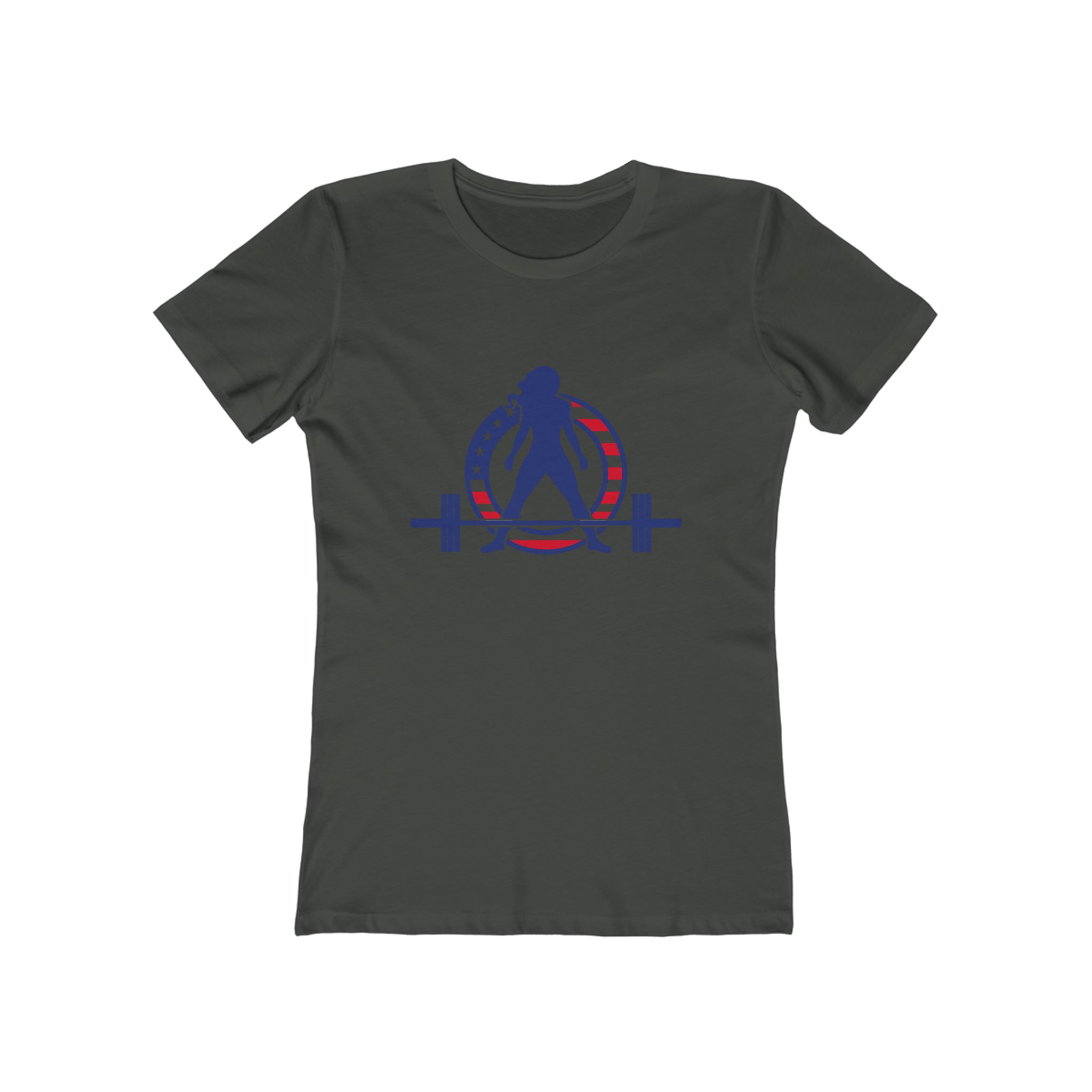 USA Logo - Women's The Boyfriend Tee - USA Light Logo - Plain Back
