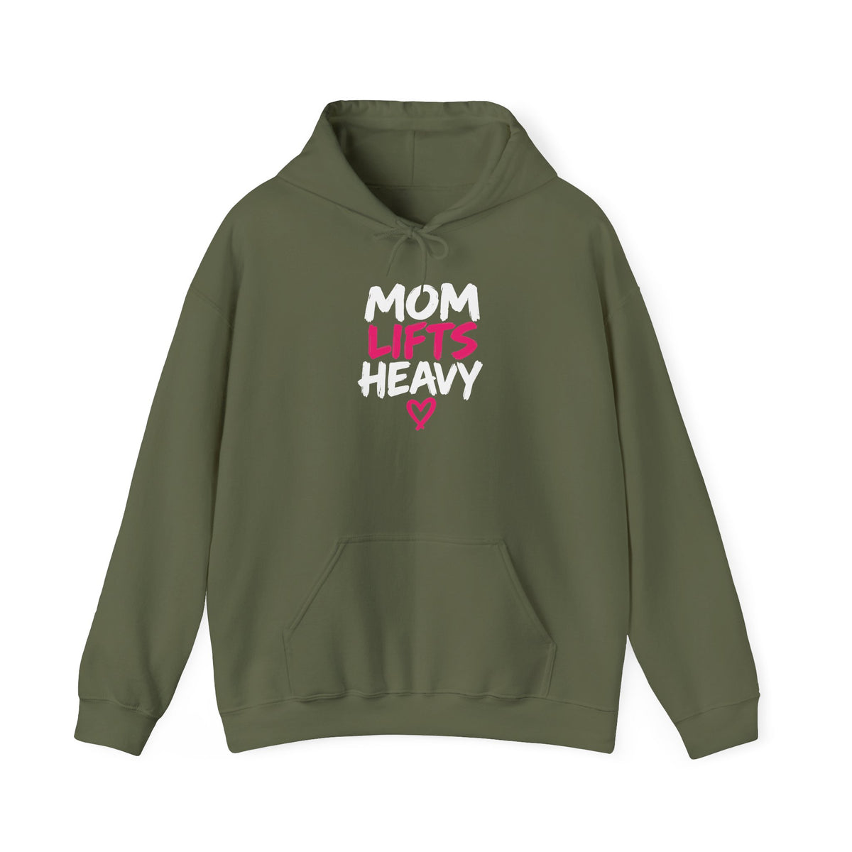 Mom Lifts Heavy – Unisex Hoodie – Front Print + Plain Back