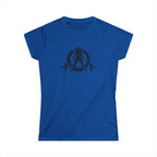 Strong Is Beautiful - Women's Softstyle Tee - Black Distressed Logo Front & Back
