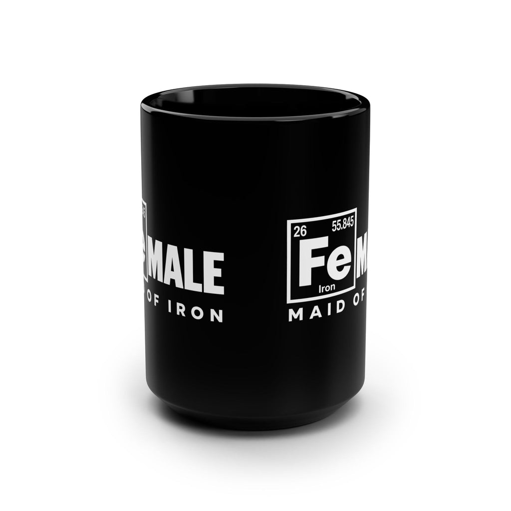 Maid of Iron - Black Ceramic Mug - 15oz