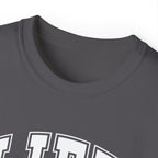 Lift Like A Girl - Unisex Ultra Cotton Tee - Front White Logo - Plain Back