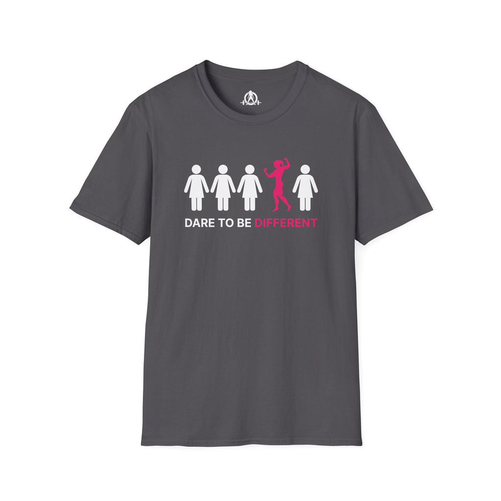 Dare To Be Different - Flex - Unisex Softstyle T-Shirt - Logo Front - Plain Back