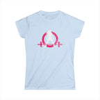 Women's Softstyle Tee - Distressed Inverted Color Logo Front - Plain Back