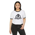 I Could Squat You - Unisex Cotton Ringer T-Shirt - Black Logo Front & Back