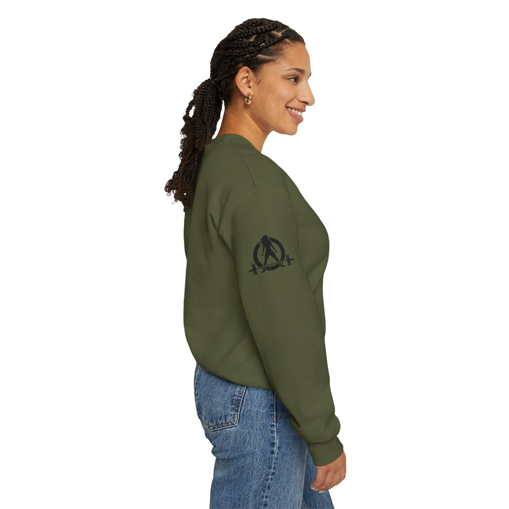 Iron Sharpens Iron - Unisex Heavy Blend™ Crewneck Sweatshirt - Front Black Logo - Plain Back