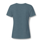 WWLW Women's Relaxed Heather CVC V-Neck Tee -  Black Logo