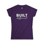 Built Different - Women's Softstyle Tee - White Logo Plain Back