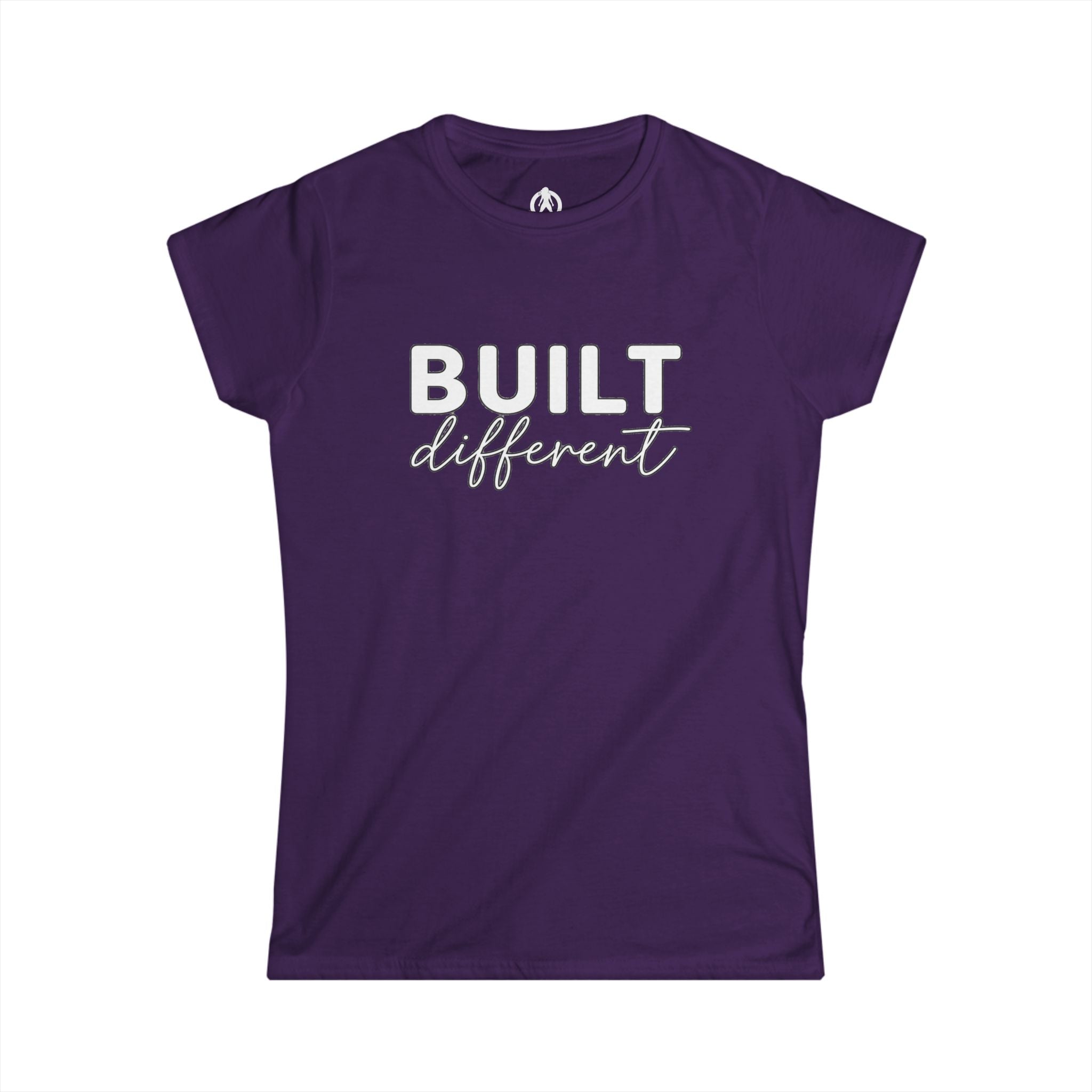 Built Different - Women's Softstyle Tee - White Logo Plain Back
