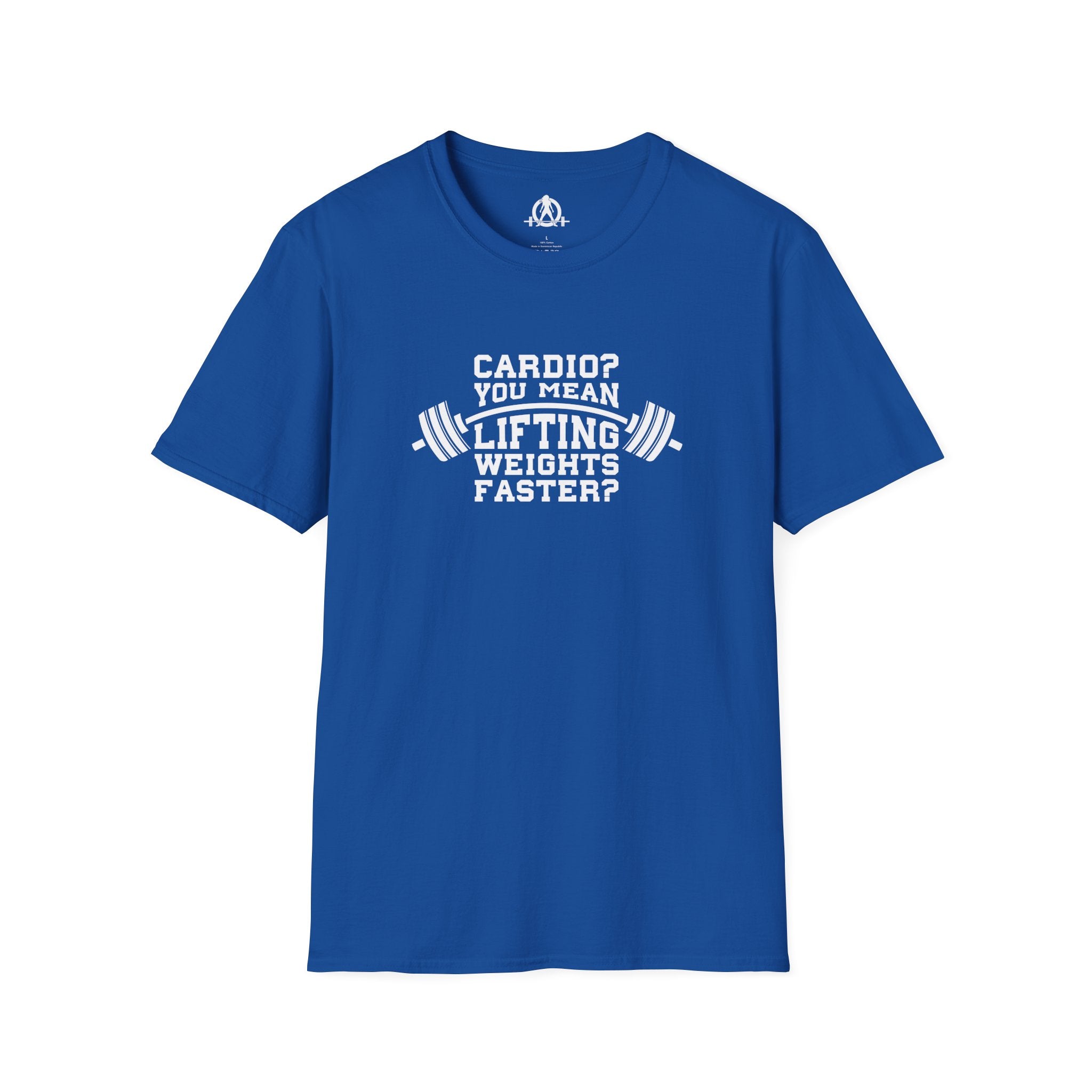 Cardio? Lift Weights Faster - Unisex Softstyle T-Shirt - Front Logo