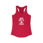 Just Lift It - Women's Fitness Racerback Tank - White Logo